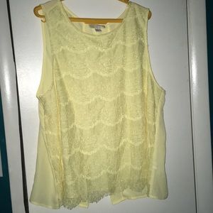 Forever 21 Yellow lace open back top